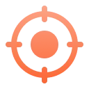 Orange target icon with a central dot and crosshair lines.