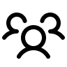 Icon of three people representing a user group or community.